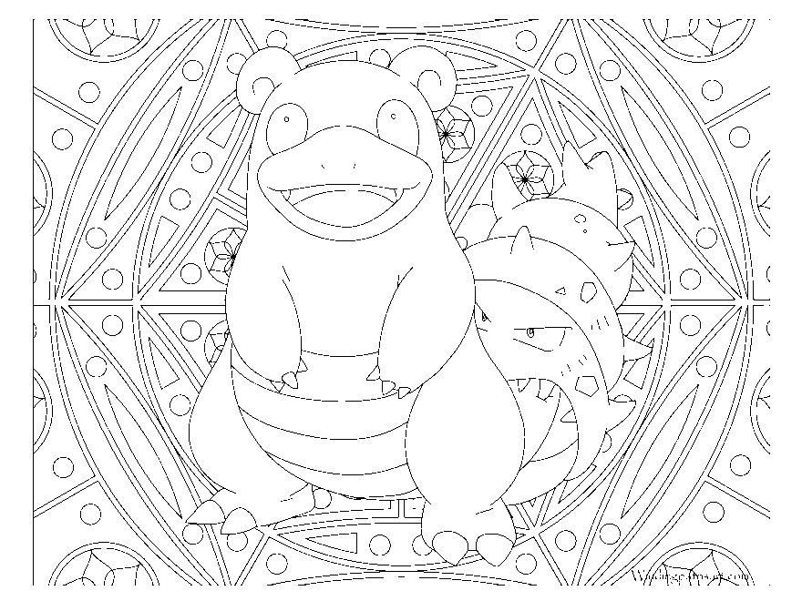 080 Slowbro Pokemon Coloring Page Windingpathsart