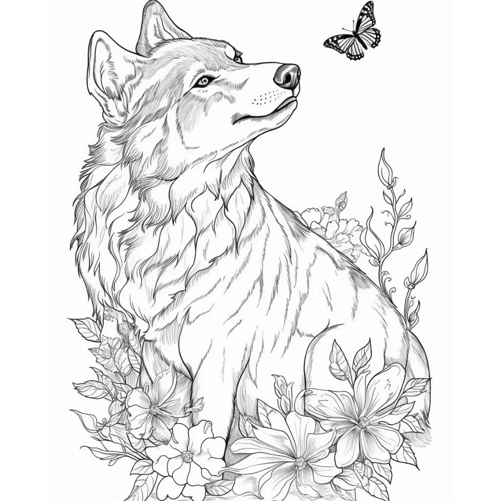 10 Wolves Coloring Pages Digital Download Adult Coloring Pages Kids Coloring Pages Coloring Digital Download Adult Coloring Page Etsy