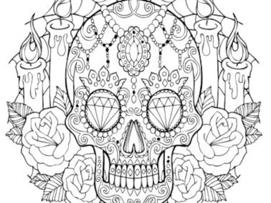 100 Sugar Skull Coloring Pages For Adults Etsy