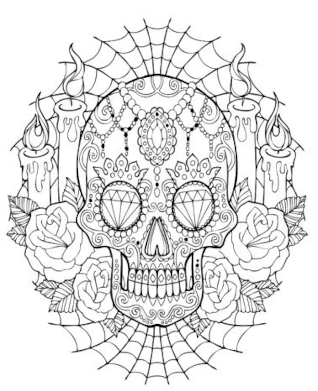 100 Sugar Skull Coloring Pages For Adults Etsy 100 Sugar Skull Coloring Pages For Adults Etsy