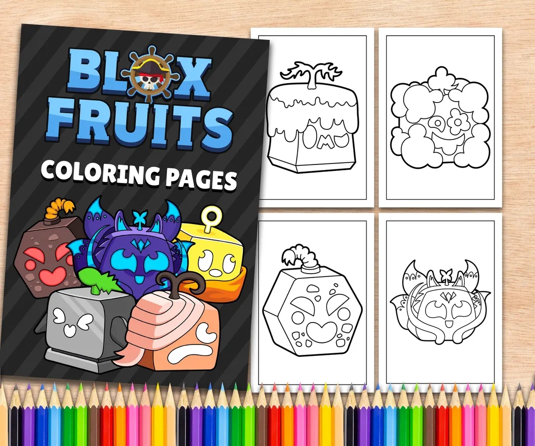 16 Blox Fruits Printable Coloring Pages A4 Roblox Coloring Book For Kids Gamer Printable Coloring Pages Blox Fruits Characters Bundle Etsy