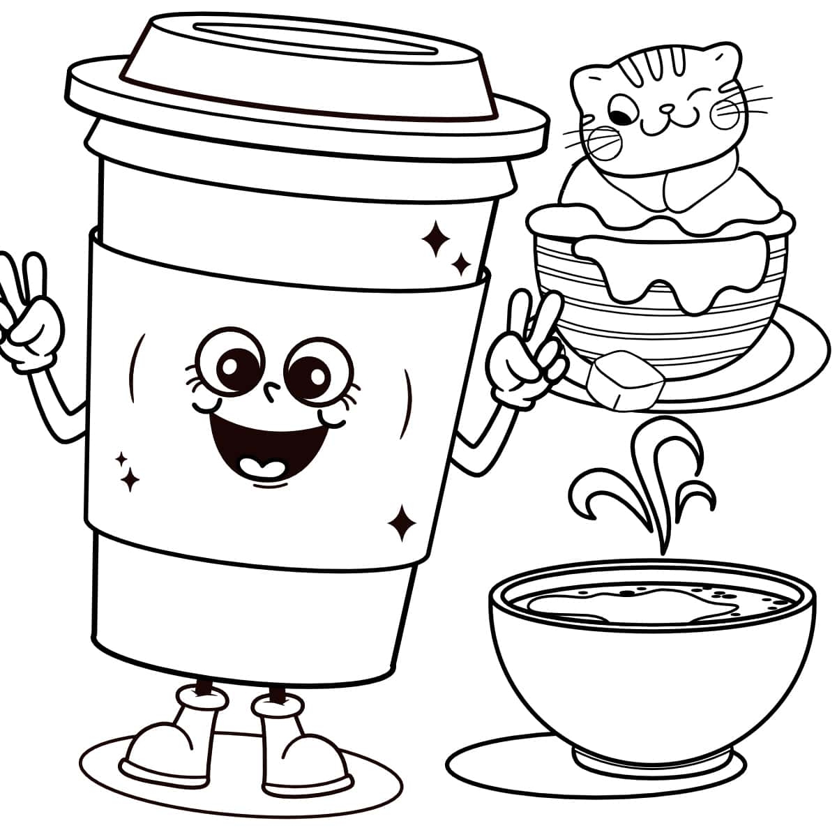 19 Free Coffee Cup Coloring Pages For All Ages Artsy Pretty Colors