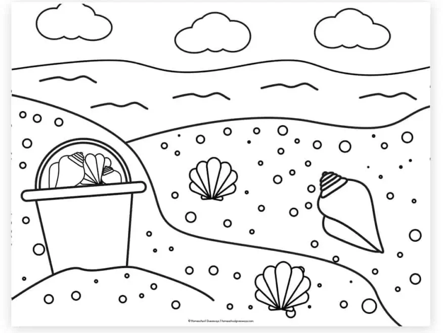 20 Beach Coloring Pages For Kids To Print For Free