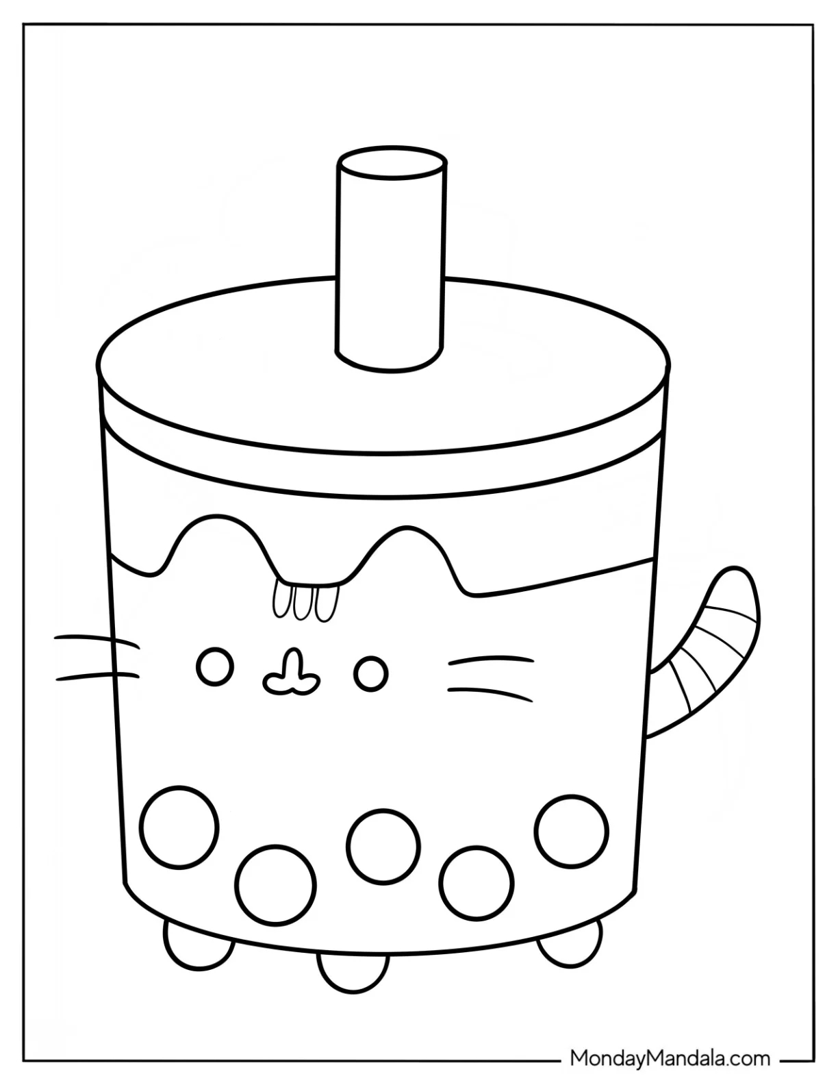 Squishmallow Bubble Tea Coloring Pages