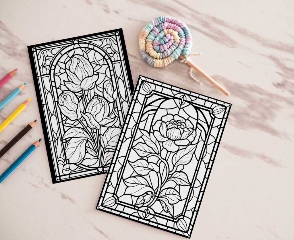 20 Free Stained Glass Coloring Pages