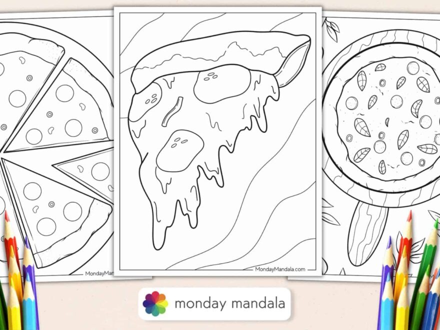 20 Pizza Coloring Pages Free PDF Printables