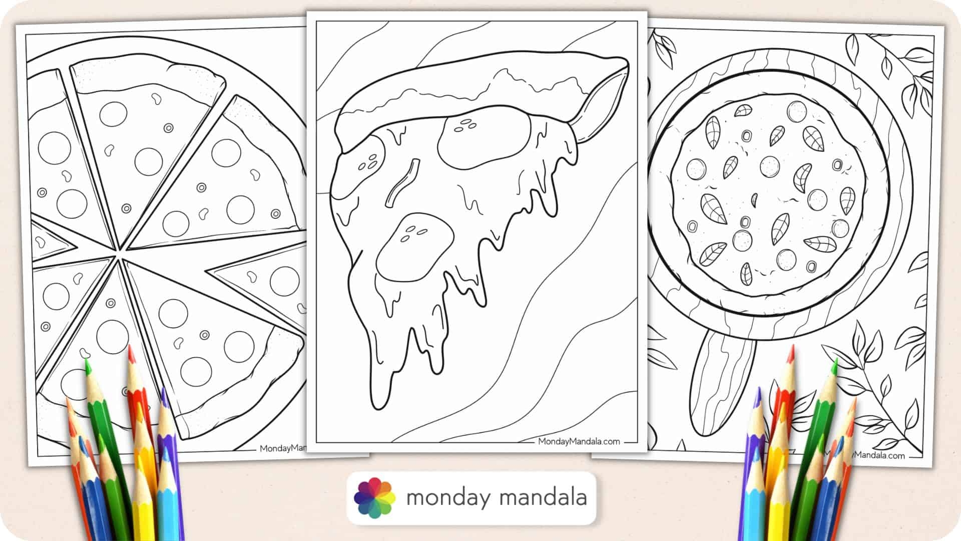 20 Pizza Coloring Pages Free PDF Printables 