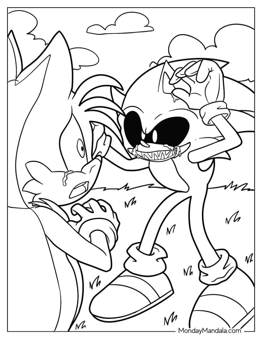 20 Sonic Exe Coloring Pages Free PDF Printables 