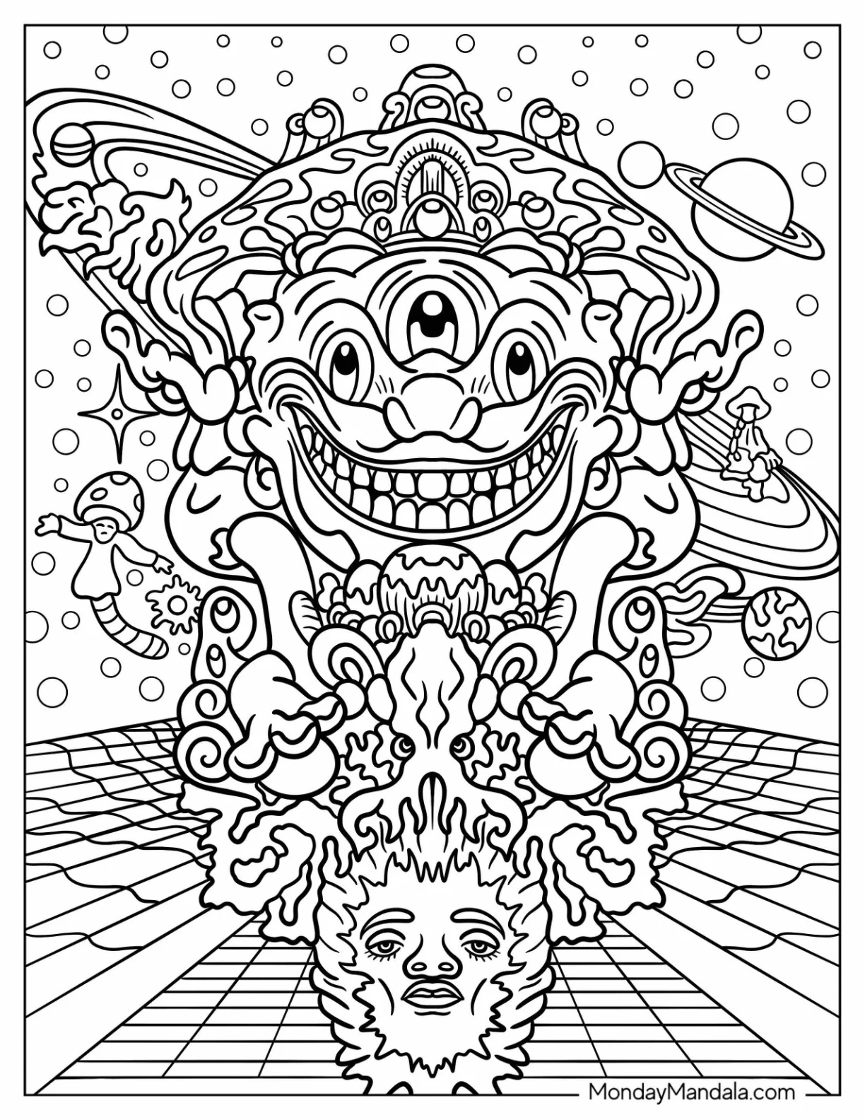20 Trippy Coloring Pages Free PDF Printables 