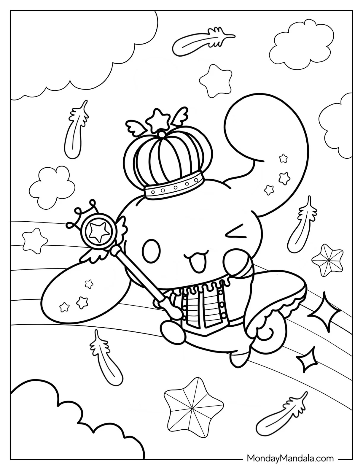 Cinnamoroll Christmas Coloring Pages Cinnamoroll Christmas Coloring Pages