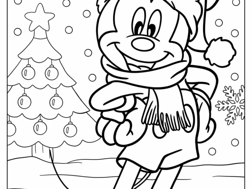 24 Disney Christmas Coloring Pages Free PDF Printables