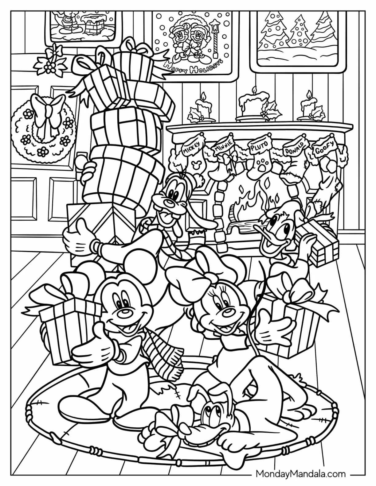 24 Disney Christmas Coloring Pages Free PDF Printables 