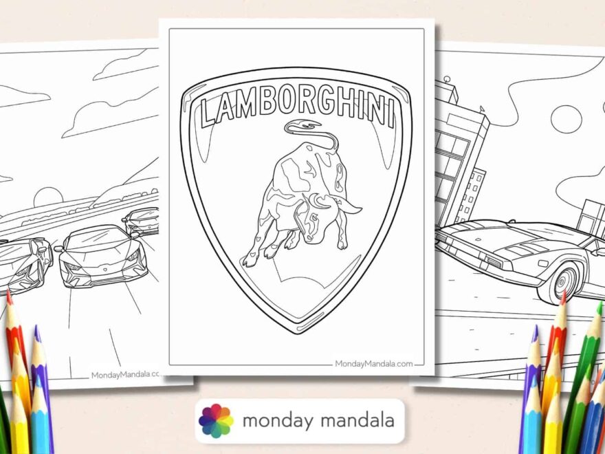 24 Lamborghini Coloring Pages Free PDF Printables