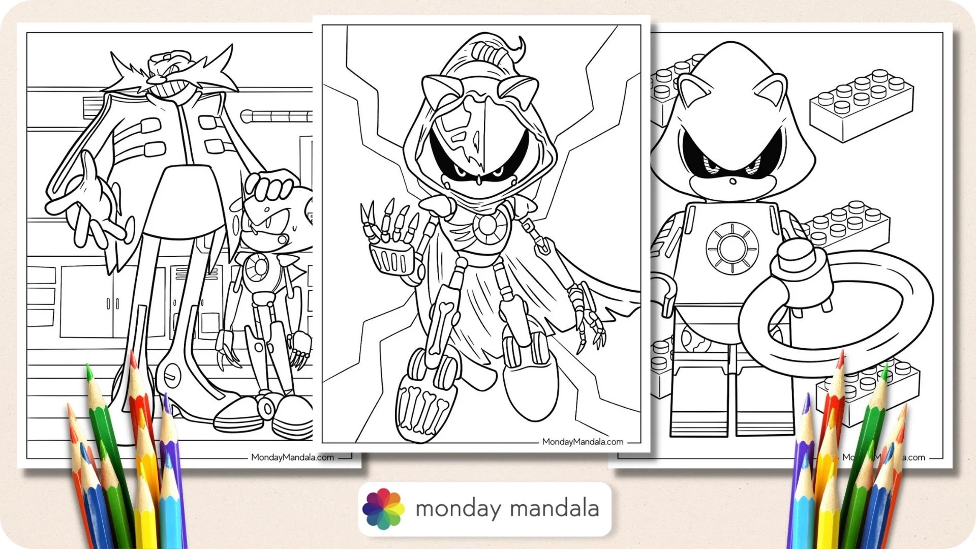 Mecha Sonic Coloring Pages Mecha Sonic Coloring Pages