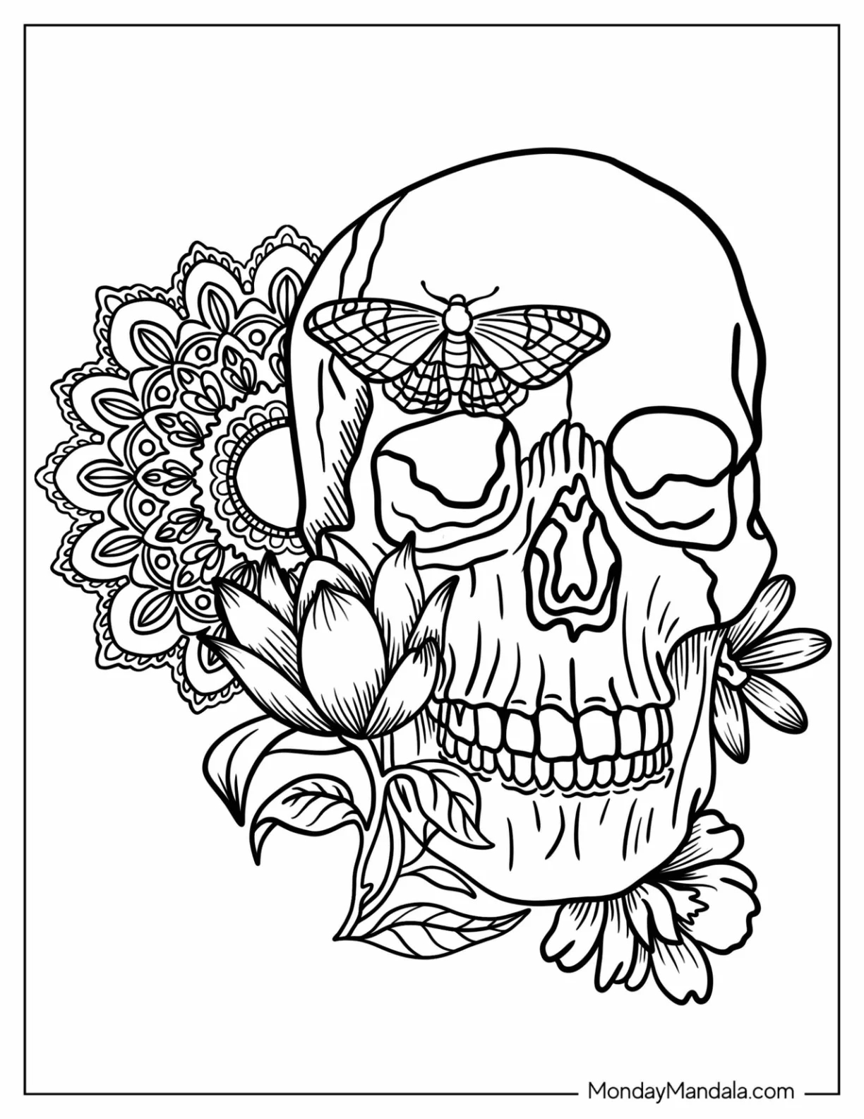 Sugar Skull Rose Tattoo Coloring Pages Sugar Skull Rose Tattoo Coloring Pages