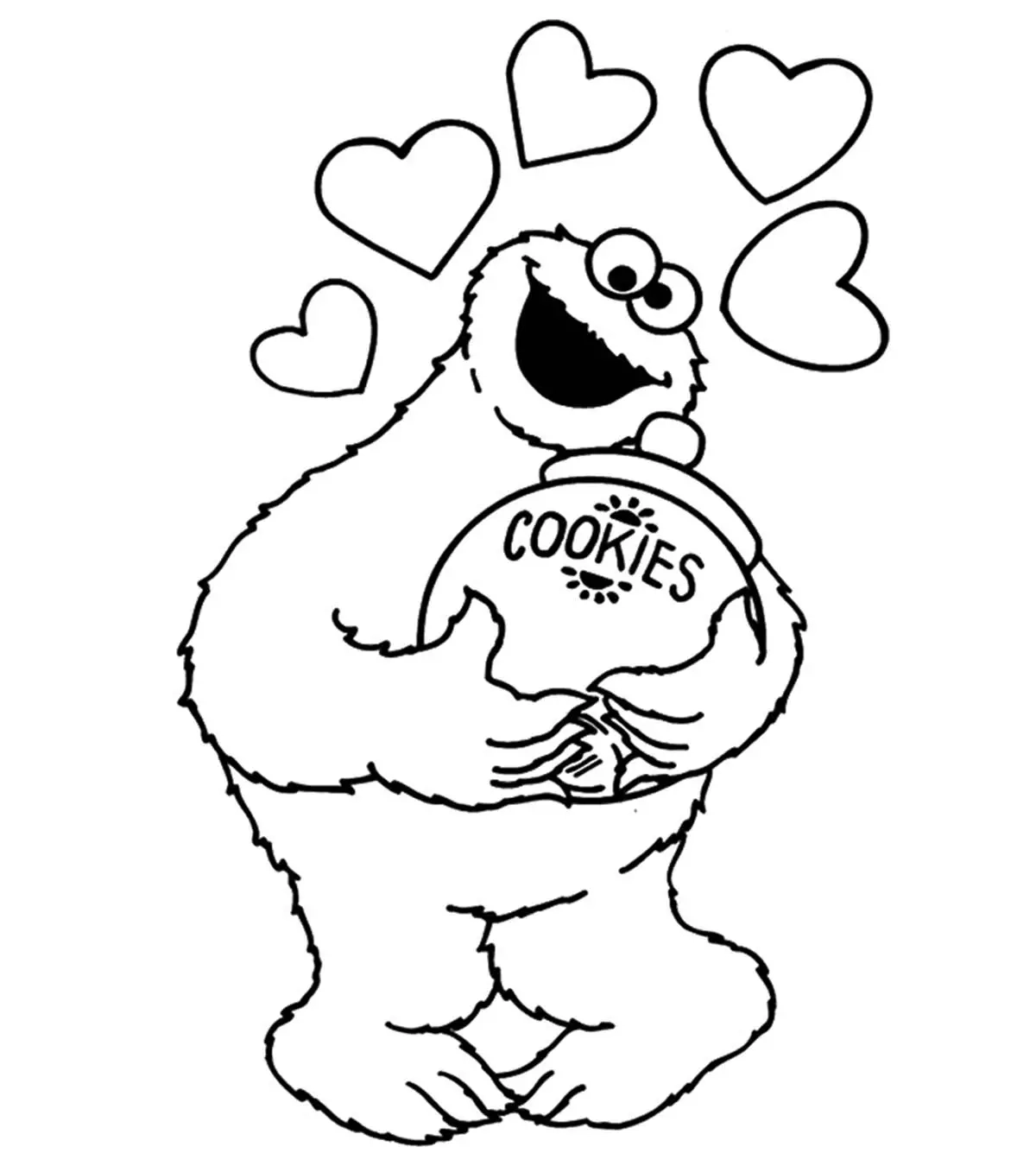 Elmo Coloring Pages Cookie Monster