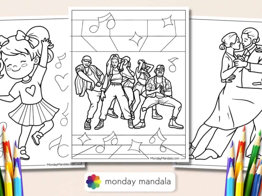 26 Dancing Coloring Pages Free PDF Printables