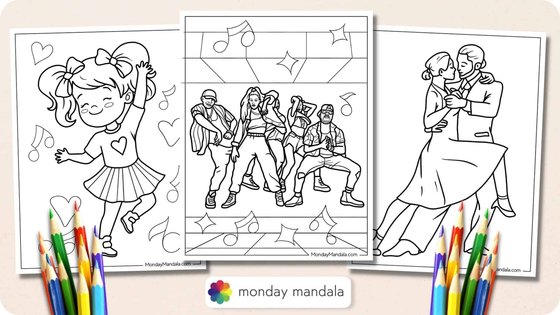 26 Dancing Coloring Pages Free PDF Printables 