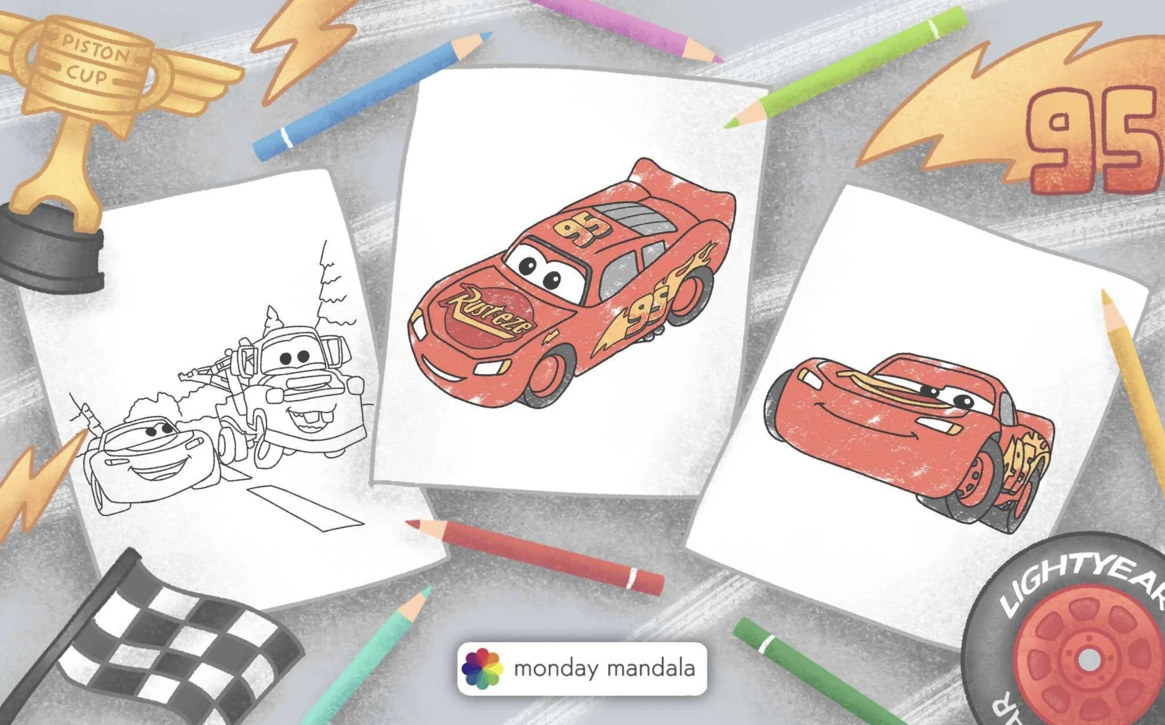 Lightning Mcqueen Piston Cup Coloring Pages
