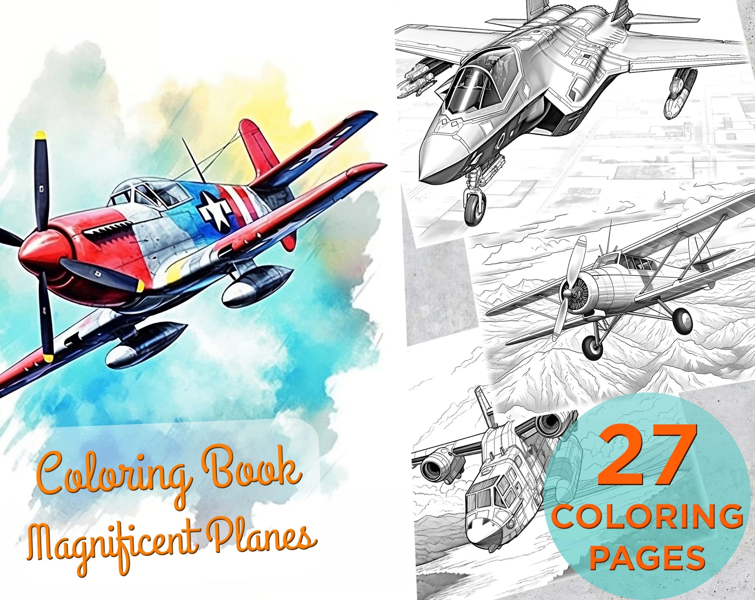 27 airplane coloring pages printable aircraft coloring pages for adults printable jet digital coloring book pages coloring book planes etsy