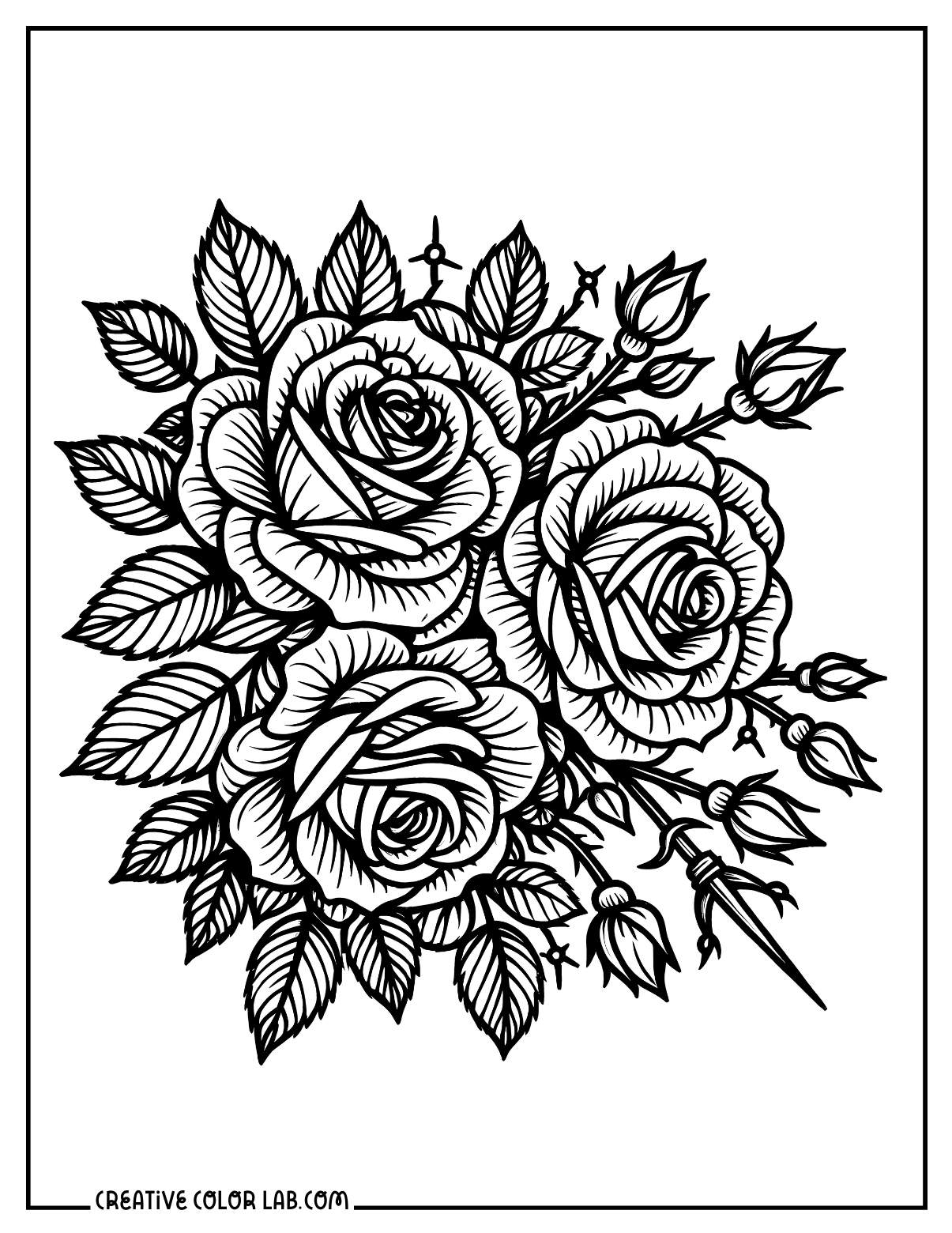 Rose Tattoo Coloring Pages For Adults Rose Tattoo Coloring Pages For Adults