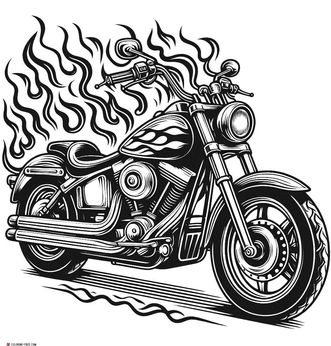 Harley Motorcycle Coloring Pages