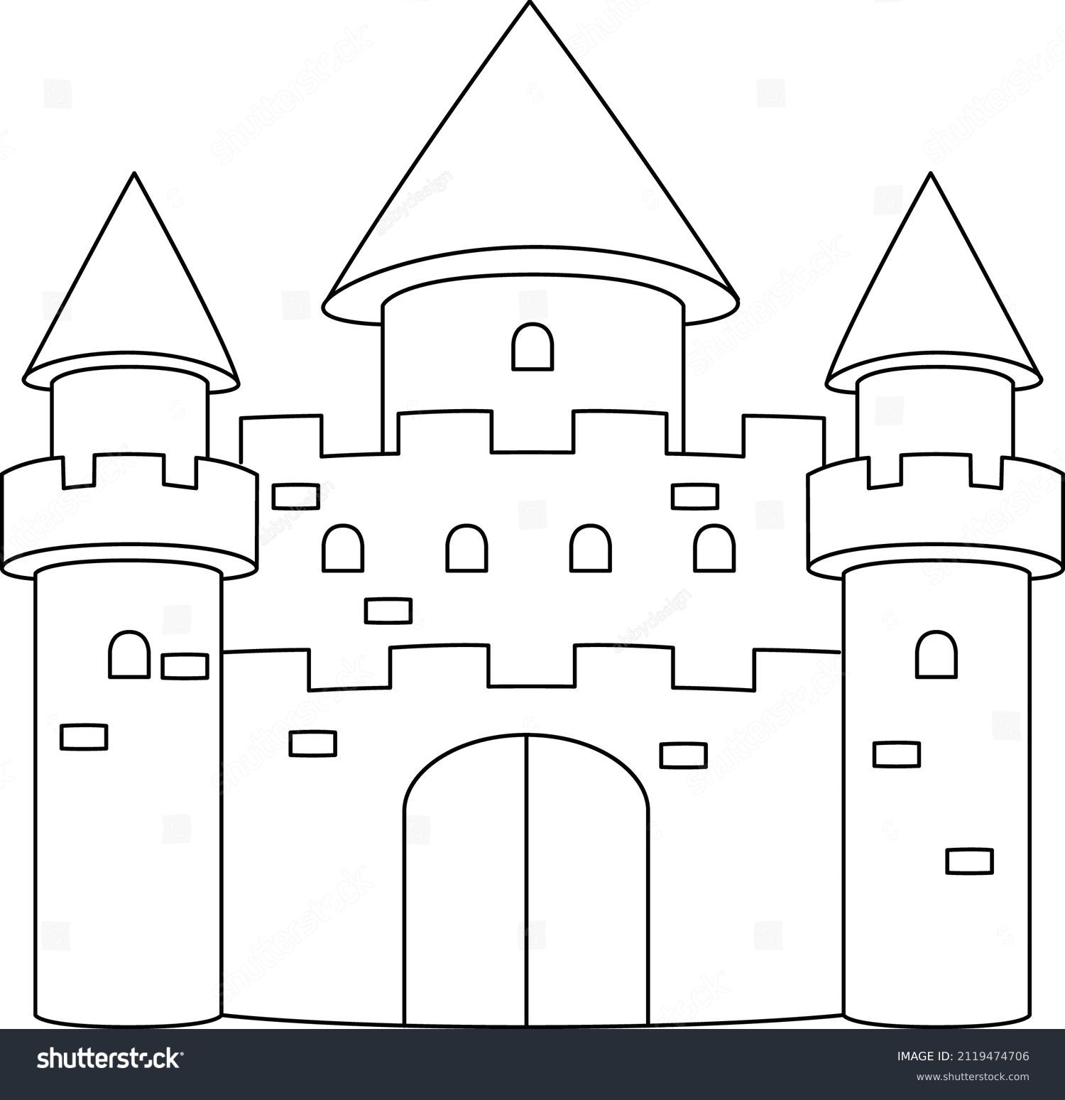 3 706 Castle Coloring Pages Stock Vectors And Vector Art Shutterstock