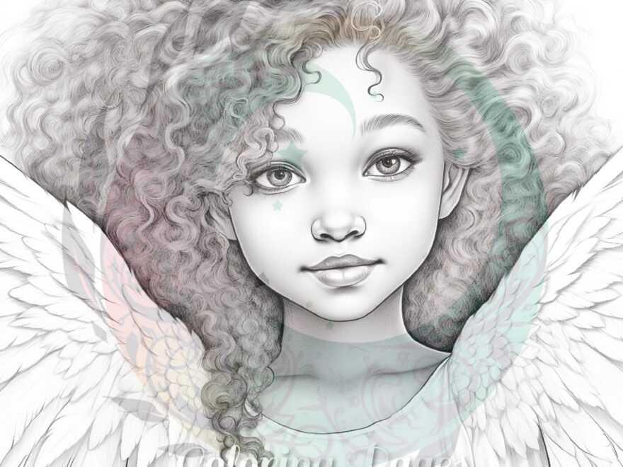 30 Black Angles Coloring Pages Afrocentric Celestial Fantasy Fairy Wings Coloring Book Digital Download printable Illustrations Images Etsy