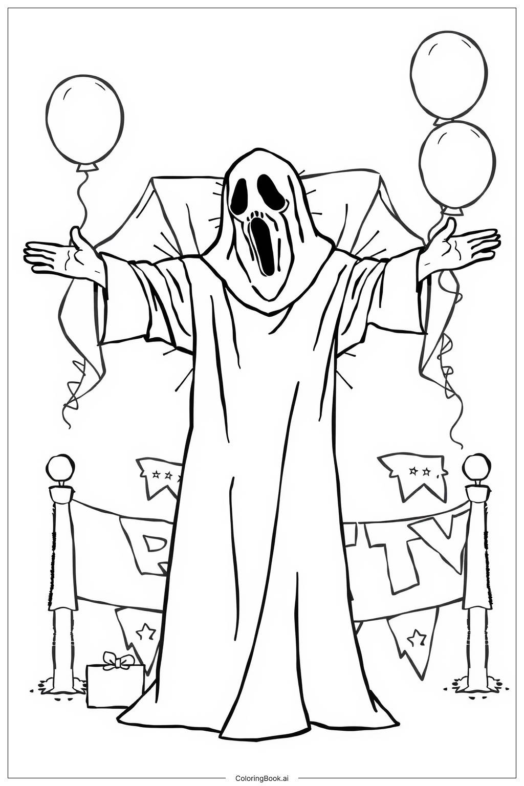 Halloween Graveyard Ghost Coloring Pages