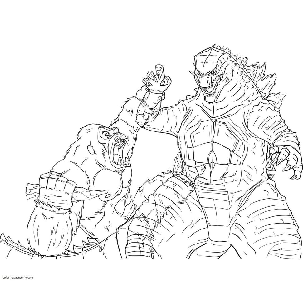30 Godzilla And Kong Coloring Pages Free Printable PDF Online Coloring