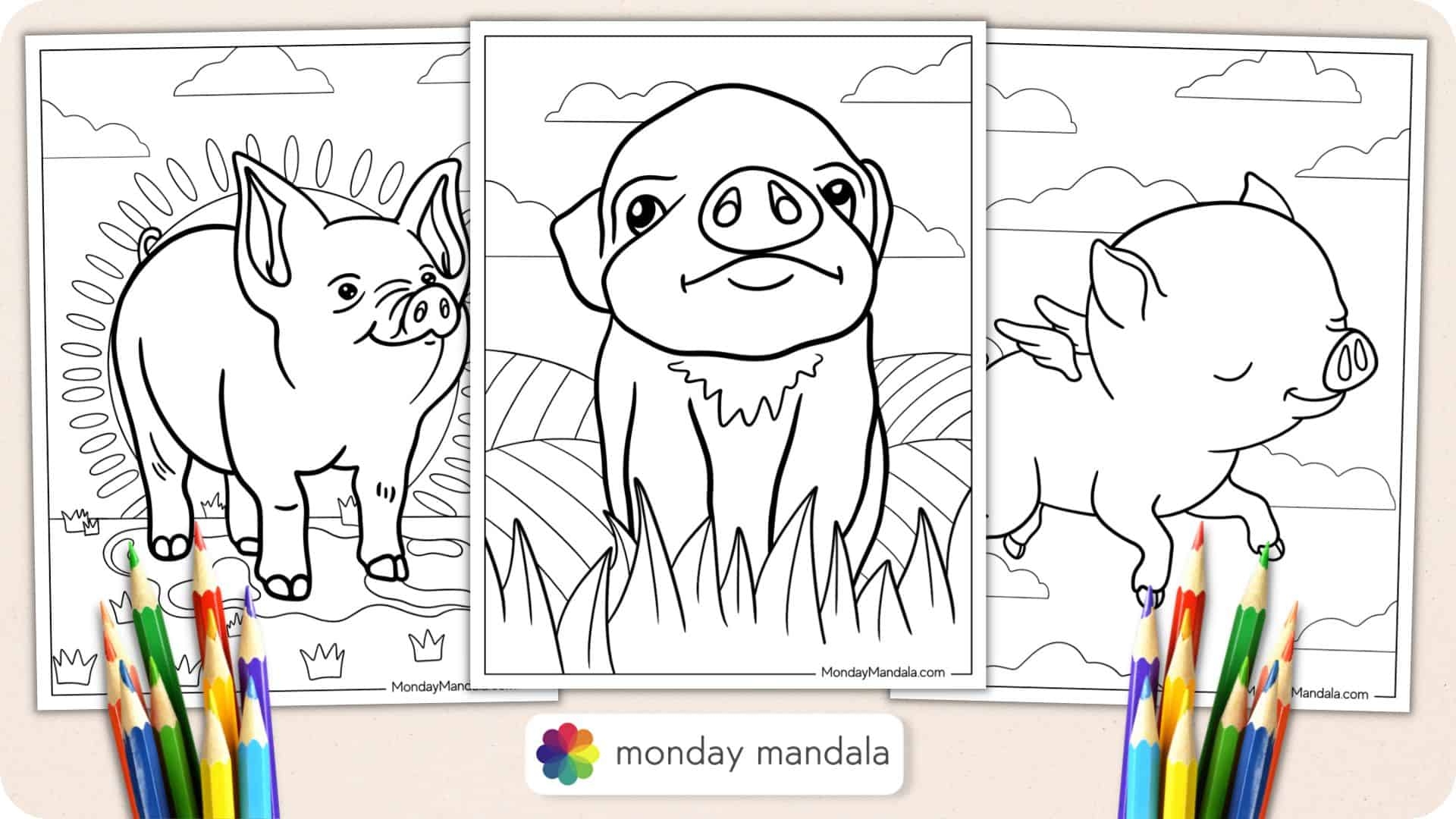 30 Pig Coloring Pages Free PDF Printables 