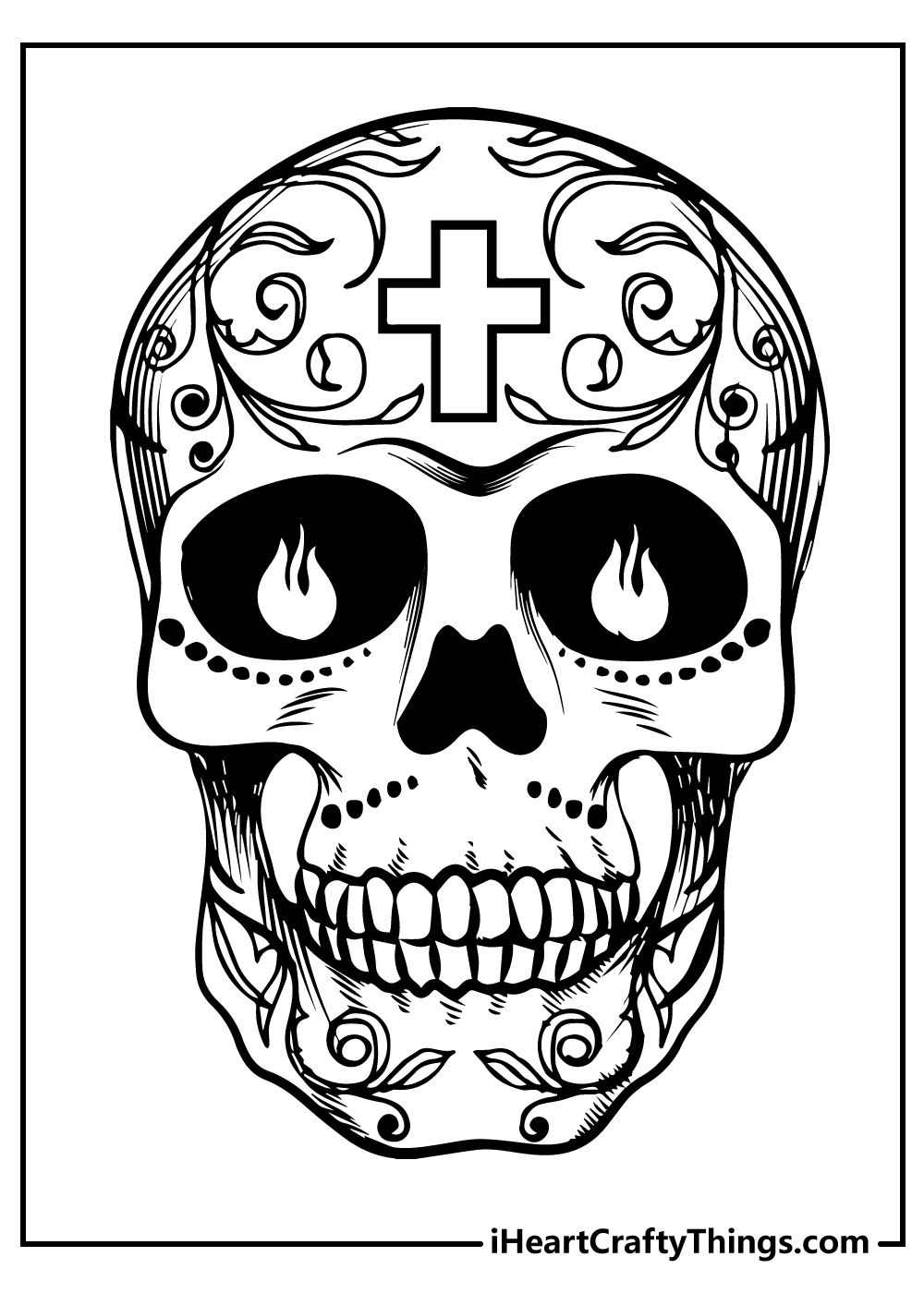 Black And White Sugar Skull Coloring Pages Black And White Sugar Skull Coloring Pages