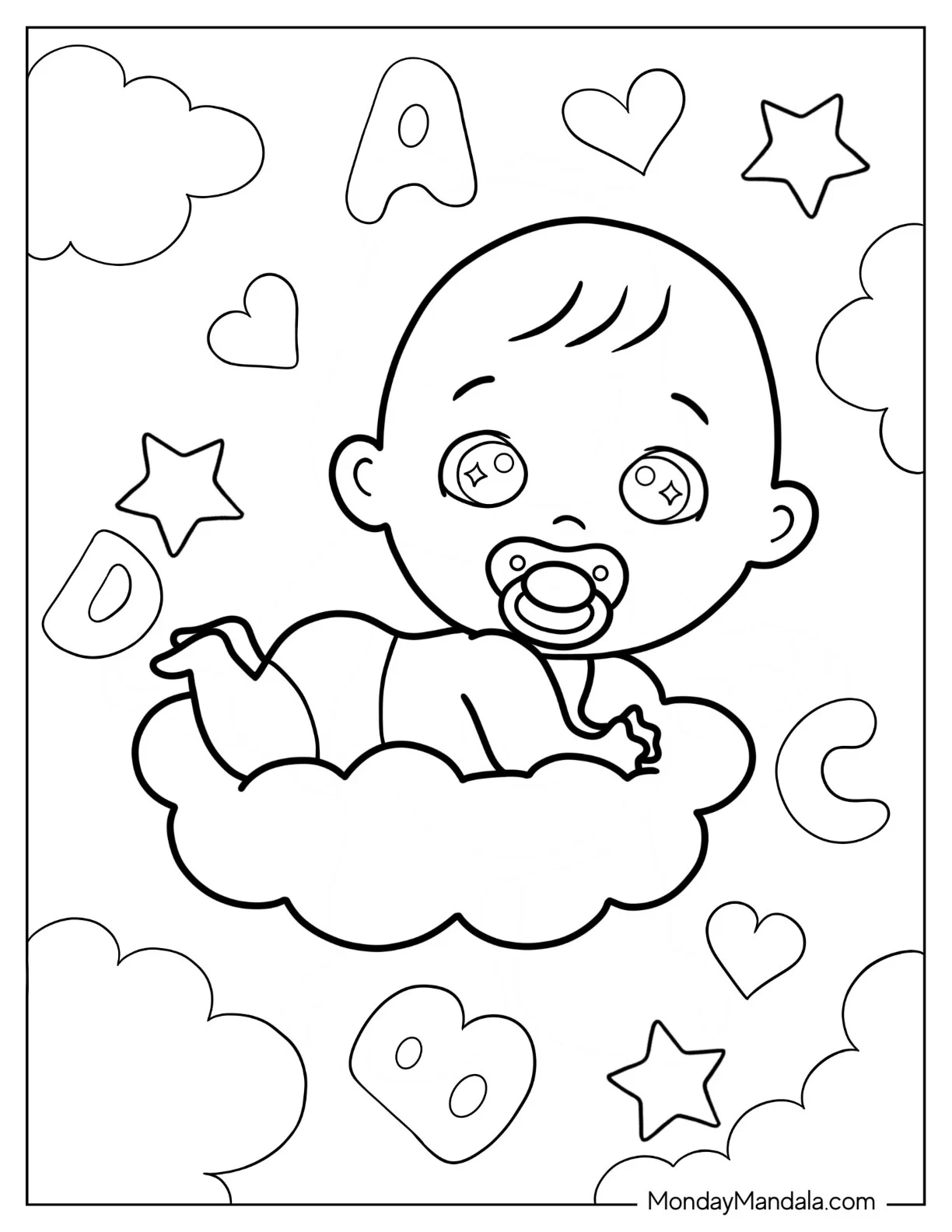 34 Baby Coloring Pages Free PDF Printables 