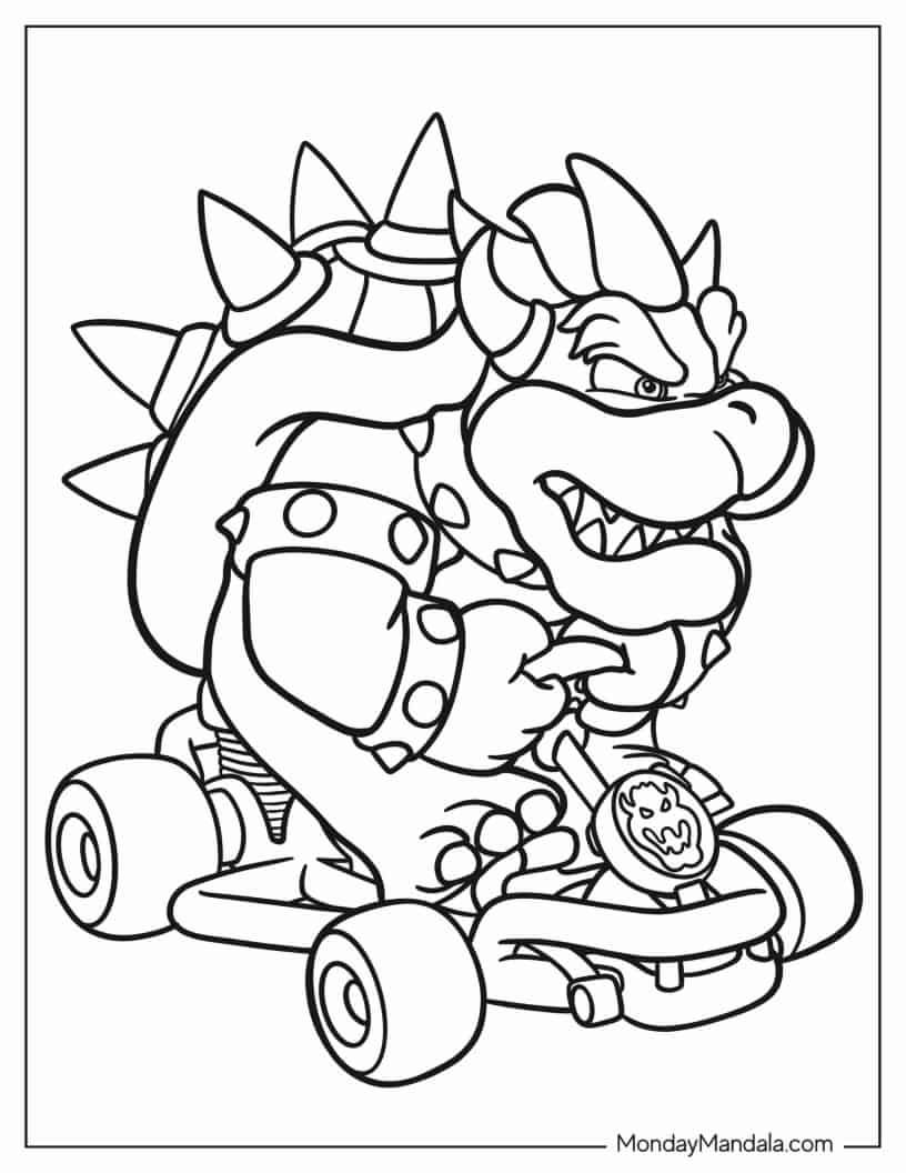 34 Mario Kart Coloring Pages Free PDF Printables 