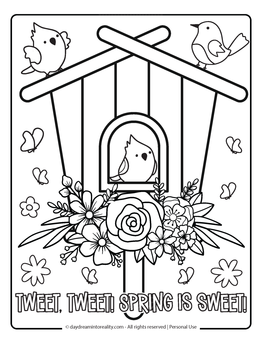 Cute Spring Coloring Pages Printable