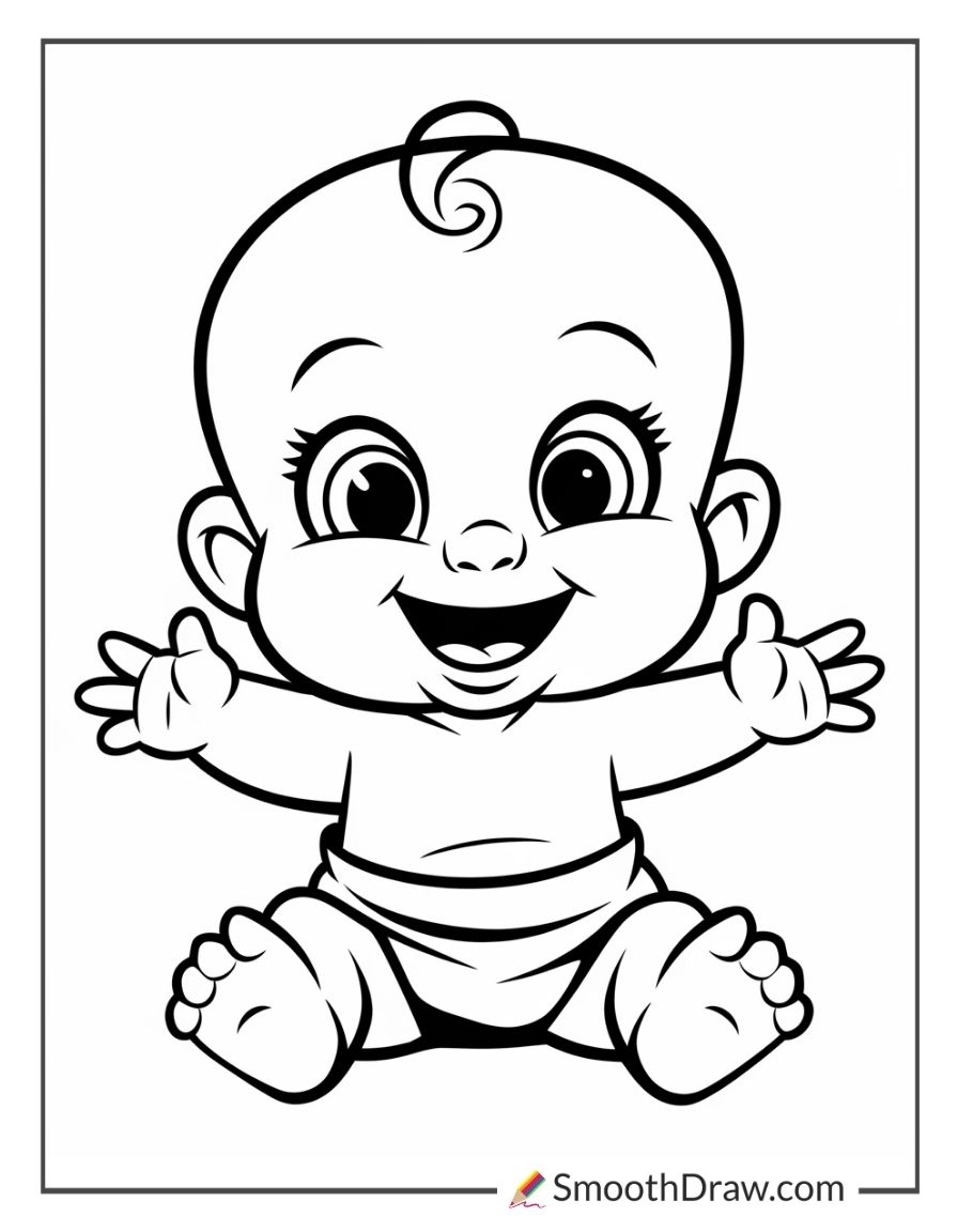 39 Baby Coloring Pages Free To Download Smooth Draw
