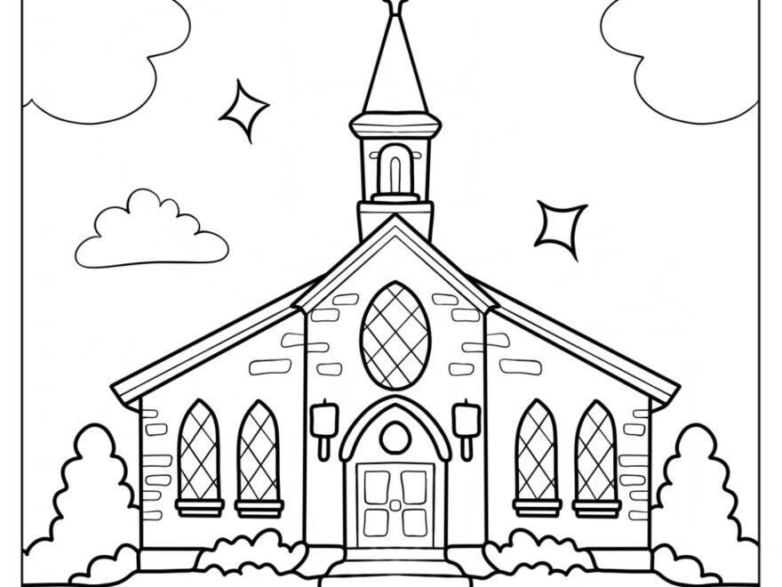 40 Church Coloring Pages Free PDF Printables