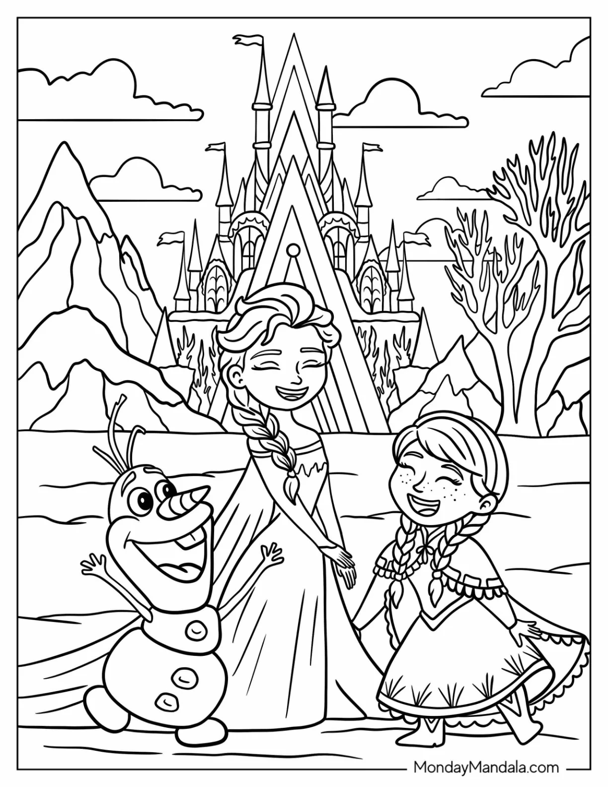 Disney Princess Coloring Pages Elsa And Anna