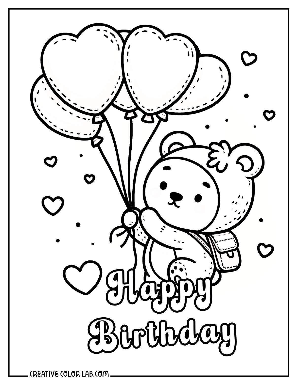 46 Happy Birthday Coloring Pages Free PDF Printables