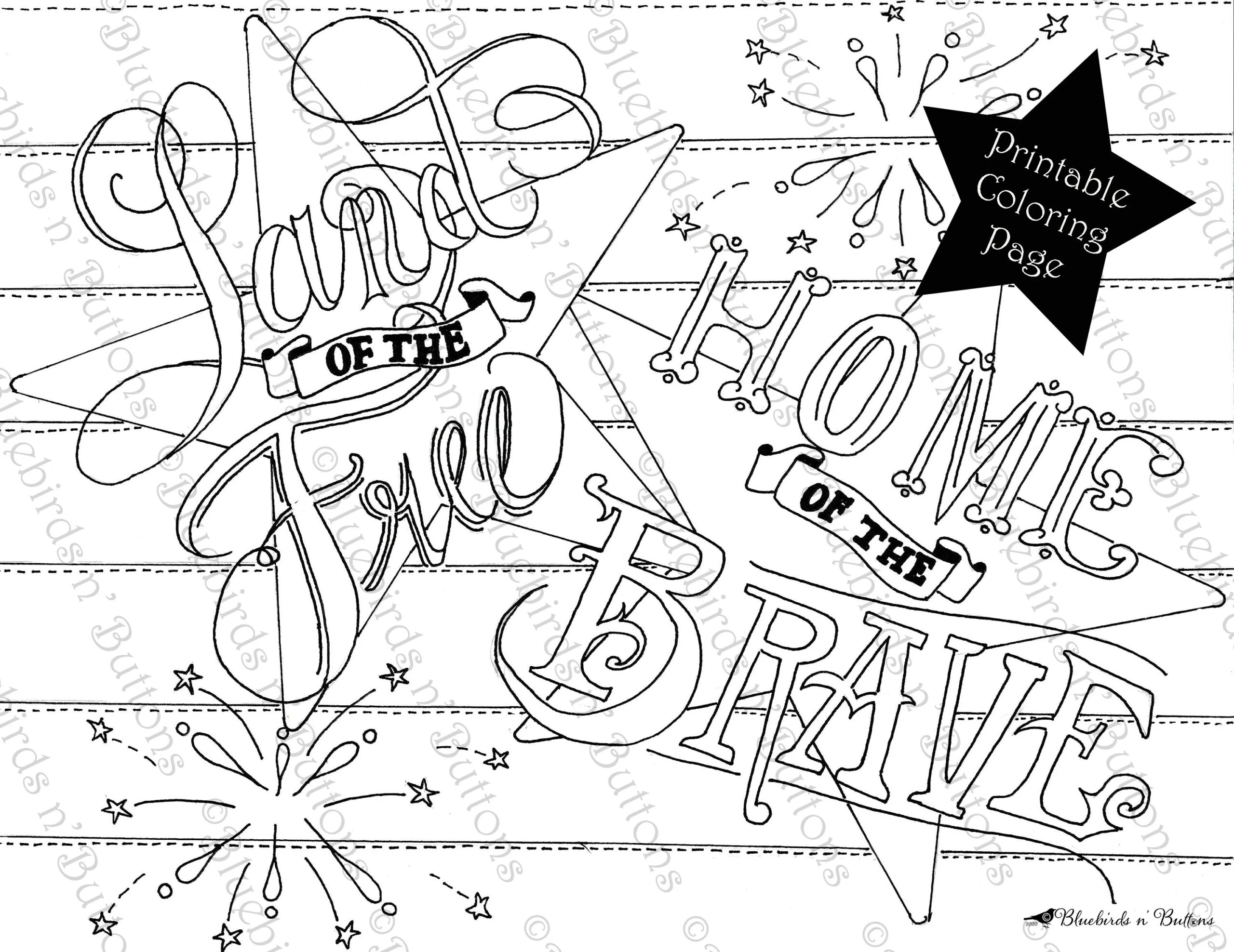 4th Of July Printable Coloring Page July Coloring Independence Day Page Download Adult Coloring Page Kids Coloring Pages Fun Etsy