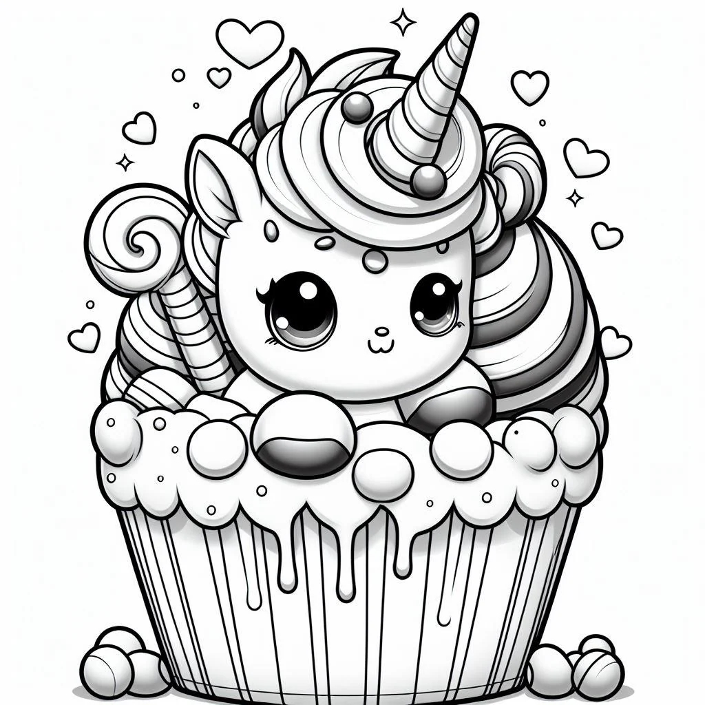Unicorn Coloring Pages In Anime Cake Unicorn Coloring Pages In Anime Cake