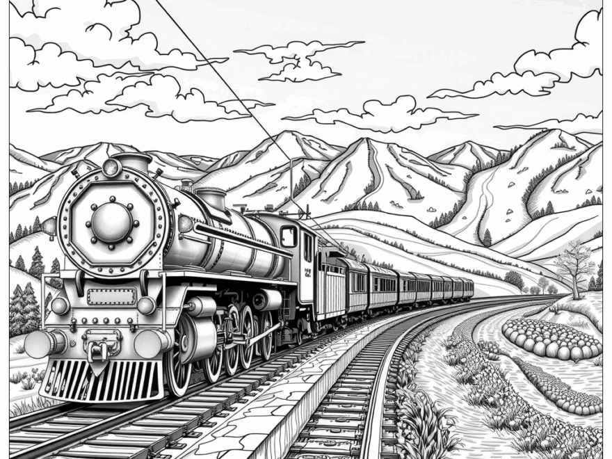 52 Train Coloring Pages Free PDF PNG Printables