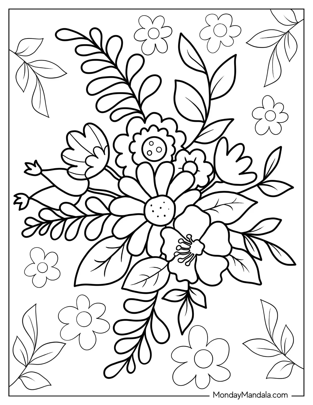 53 Flower Coloring Pages Free PDF Printables 