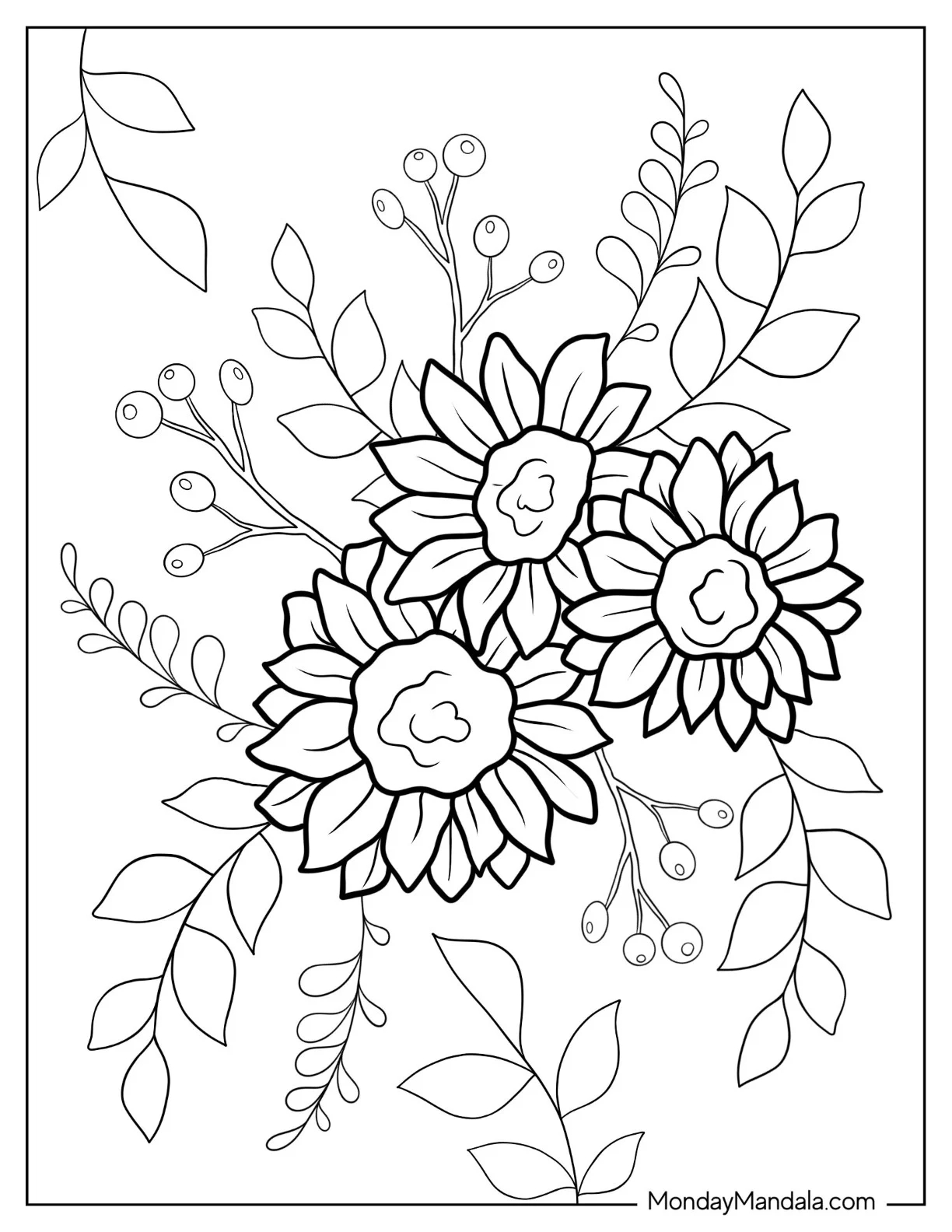 Sunflower Collage Coloring Pages Sunflower Collage Coloring Pages