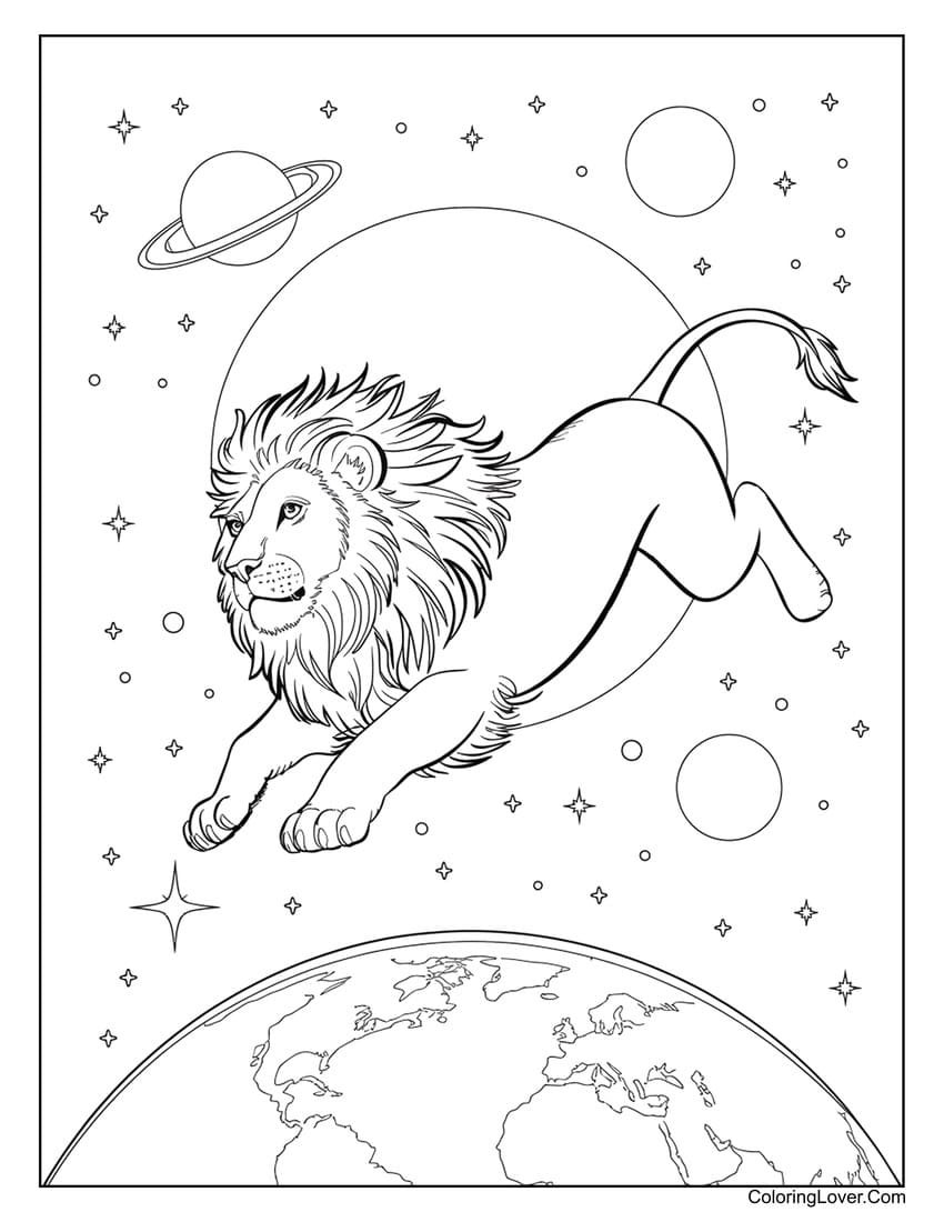 Lion Print Coloring Pages