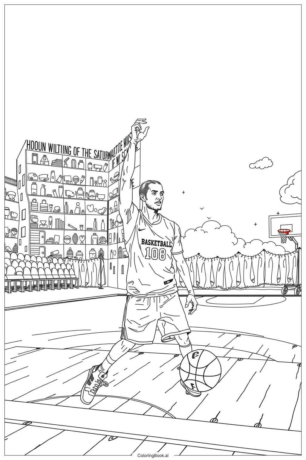 Hard Basketball Coloring Pages Hard Basketball Coloring Pages