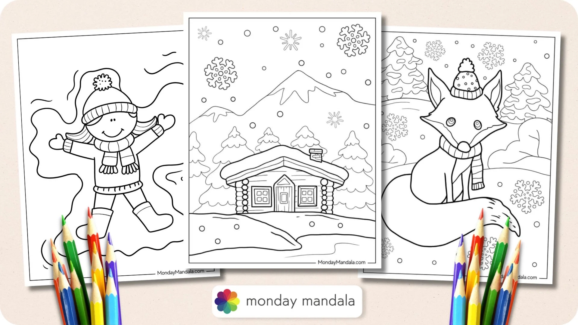 60 Winter Coloring Pages Free PDF Printables 