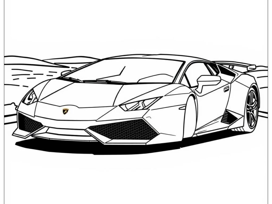 65 Lamborghini Coloring Pages Free PDF PNG Printables