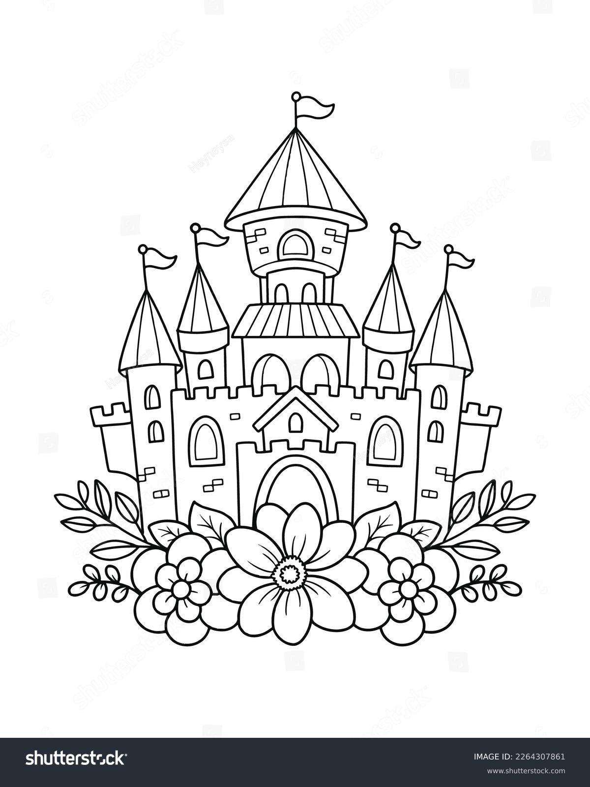 7 Hundred Castle Coloring Pages Printable Castle Coloring Pages Royalty Free Images Stock Photos Pictures Shutterstock