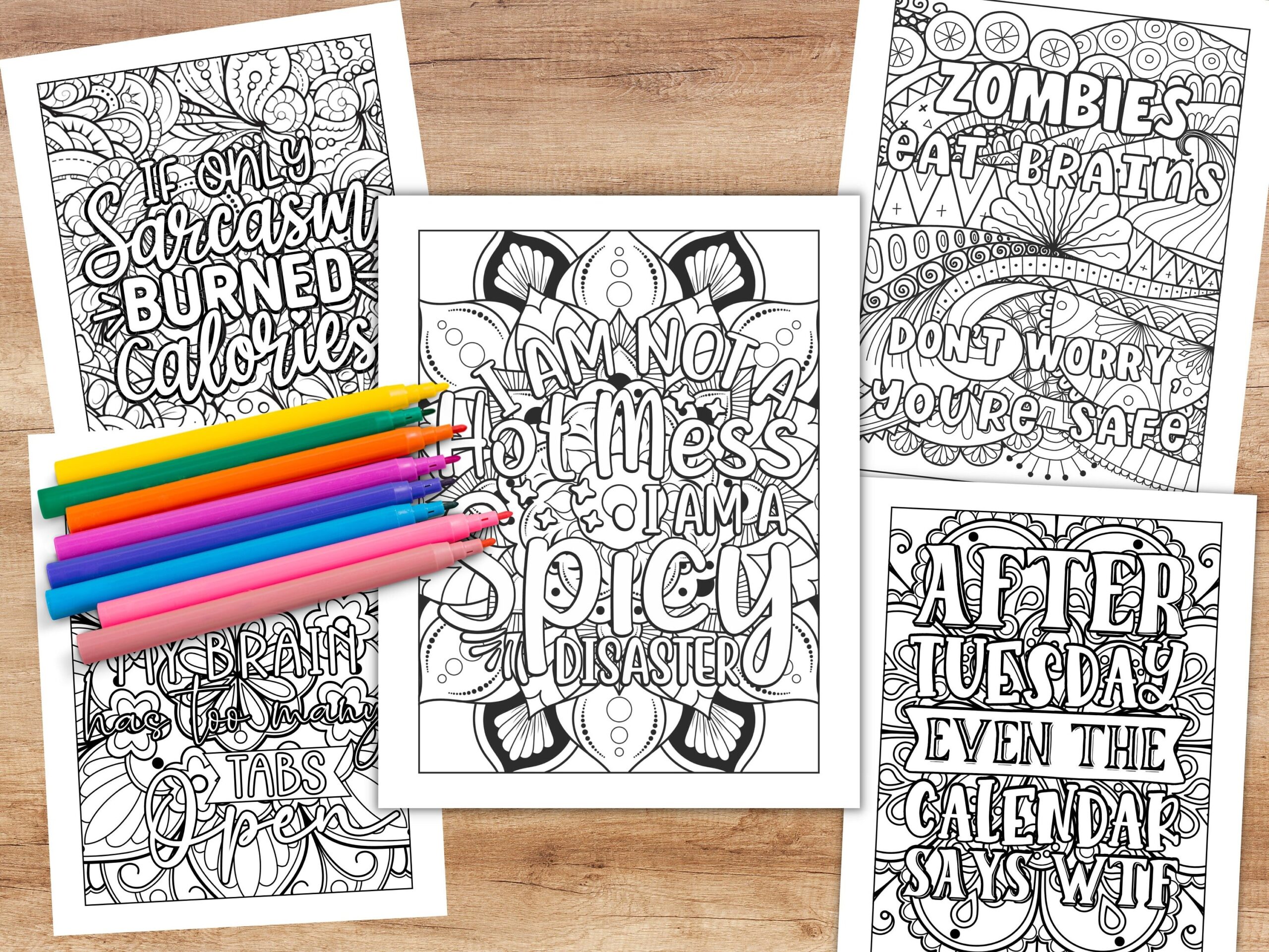 75 Funny Coloring Pages For Adults Printable Sassy Sarcastic Quotes Coloring Sheets Instant Digital Download Etsy